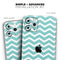 White and Teal Chevron Stripes // Skin-Kit compatible with the Apple iPhone 14, 13, 12, 12 Pro Max, 12 Mini, 11 Pro, SE, X/XS + (All iPhones Available)