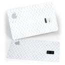 White and Thin Blue Chevron Pattern - Premium Protective Decal Skin-Kit for the Apple Credit Card