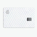 White and Thin Blue Chevron Pattern - Premium Protective Decal Skin-Kit for the Apple Credit Card