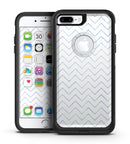White and Thin Blue Chevron Pattern - iPhone 7 or 7 Plus Commuter Case Skin Kit