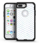 White and Thin Blue Chevron Pattern - iPhone 7 Plus/8 Plus OtterBox Case & Skin Kits