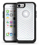 White and Thin Blue Chevron Pattern - iPhone 7 or 7 Plus Commuter Case Skin Kit