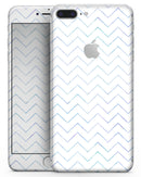 White and Thin Blue Chevron Pattern - Skin-kit for the iPhone 8 or 8 Plus