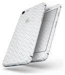White and Thin Blue Chevron Pattern - Skin-kit for the iPhone 8 or 8 Plus