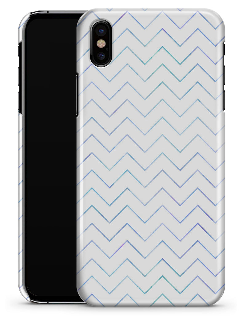 White and Thin Blue Chevron Pattern - iPhone X Clipit Case