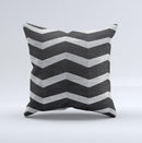 Wide Black and Light Gray Chevron Pattern V3 Ink-Fuzed Decorative Throw Pillow