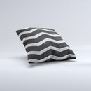 Wide Black and Light Gray Chevron Pattern V3 Ink-Fuzed Decorative Throw Pillow