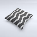 Wide Black and Light Gray Chevron Pattern V3 Ink-Fuzed Decorative Throw Pillow
