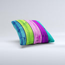 Wide Neon Wood Planks Ink-Fuzed Decorative Throw Pillow