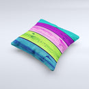 Wide Neon Wood Planks Ink-Fuzed Decorative Throw Pillow