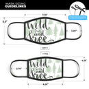 Wild and Free - Made in USA Mouth Cover Unisex Anti-Dust Cotton Blend Reusable & Washable Face Mask with Adjustable Sizing for Adult or Child