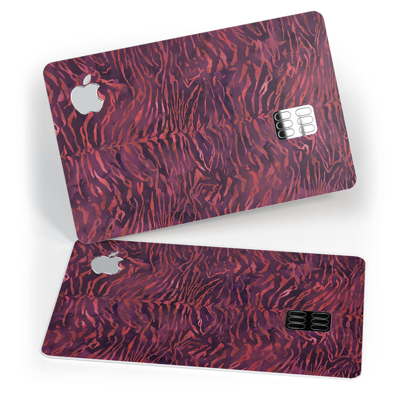 Wine Watercolor Tiger Pattern - Premium Protective Decal Skin-Kit for the Apple Credit Card