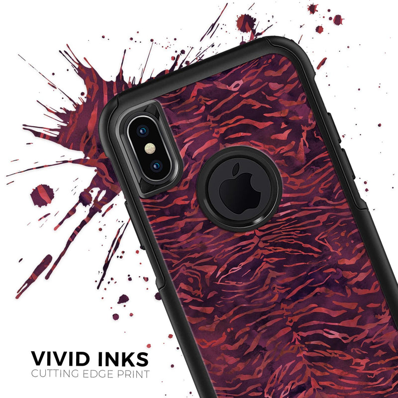Wine Watercolor Tiger Pattern - Skin Kit for the iPhone OtterBox Cases