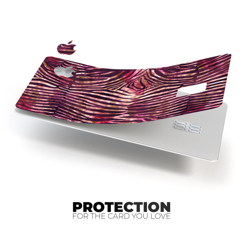 Wine Watercolor Zebra Pattern - Premium Protective Decal Skin-Kit for the Apple Credit Card