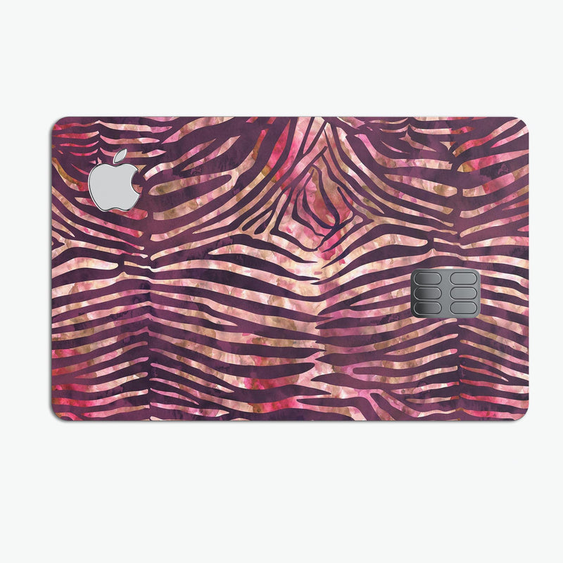 Wine Watercolor Zebra Pattern - Premium Protective Decal Skin-Kit for the Apple Credit Card