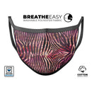 Wine Watercolor Zebra Pattern - Made in USA Mouth Cover Unisex Anti-Dust Cotton Blend Reusable & Washable Face Mask with Adjustable Sizing for Adult or Child