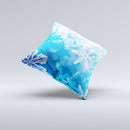 Winter Abstract Blue Ink-Fuzed Decorative Throw Pillow