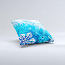 Winter Abstract Blue Ink-Fuzed Decorative Throw Pillow