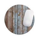 Wood Planks with Peeled Blue Paint// WaterProof Rubber Foam Backed Anti-Slip Mouse Pad for Home Work Office or Gaming Computer Desk