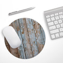 Wood Planks with Peeled Blue Paint// WaterProof Rubber Foam Backed Anti-Slip Mouse Pad for Home Work Office or Gaming Computer Desk