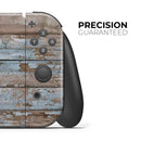 Wood Planks with Peeled Blue Paint // Skin Decal Wrap Kit for Nintendo Switch Console & Dock, Joy-Cons, Pro Controller, Lite, 3DS XL, 2DS XL, DSi, or Wii