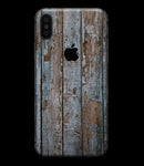 Wood Planks with Peeled Blue Paint - iPhone XS MAX, XS/X, 8/8+, 7/7+, 5/5S/SE Skin-Kit (All iPhones Available)