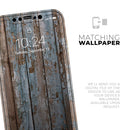 Wood Planks with Peeled Blue Paint // Skin-Kit compatible with the Apple iPhone 14, 13, 12, 12 Pro Max, 12 Mini, 11 Pro, SE, X/XS + (All iPhones Available)
