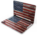 Wooden Grungy American Flag - Skin Decal Wrap Kit Compatible with the Apple MacBook Pro, Pro with Touch Bar or Air (11", 12", 13", 15" & 16" - All Versions Available)