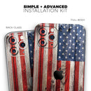 Wooden Grungy American Flag // Skin-Kit compatible with the Apple iPhone 14, 13, 12, 12 Pro Max, 12 Mini, 11 Pro, SE, X/XS + (All iPhones Available)