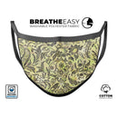Woodland Green Damask Watercolor Pattern - Made in USA Mouth Cover Unisex Anti-Dust Cotton Blend Reusable & Washable Face Mask with Adjustable Sizing for Adult or Child