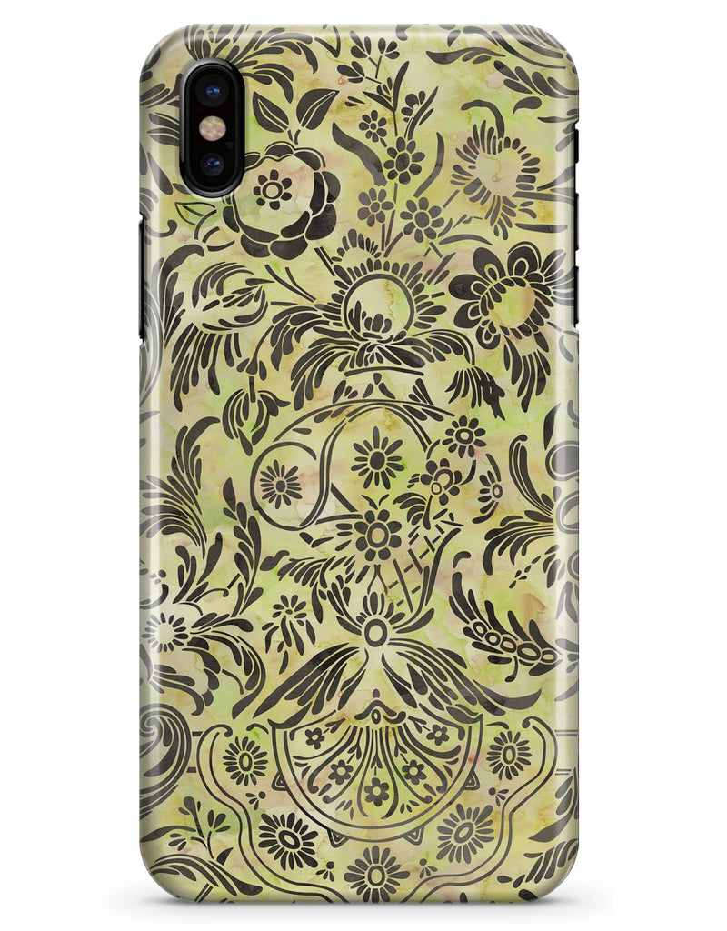 Woodland Green Damask Watercolor Pattern - iPhone X Clipit Case