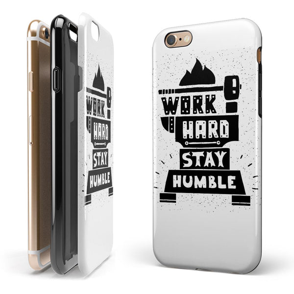 Work Hard Stay Humble iPhone 6/6s or 6/6s Plus 2-Piece Hybrid INK-Fuzed Case