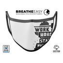 Work Hard Stay Humble - Made in USA Mouth Cover Unisex Anti-Dust Cotton Blend Reusable & Washable Face Mask with Adjustable Sizing for Adult or Child