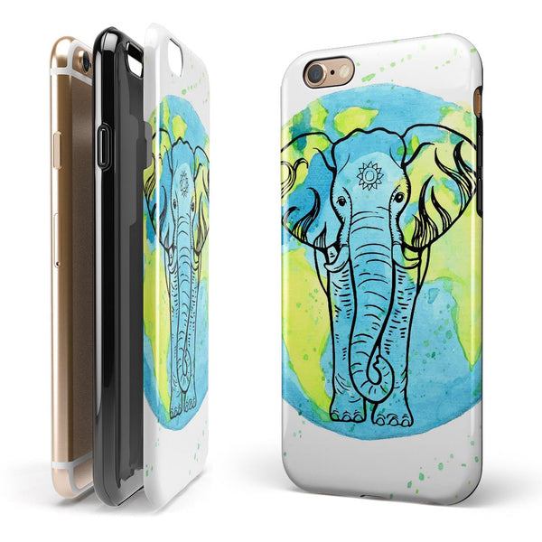 Worldwide Sacred Elephant iPhone 6/6s or 6/6s Plus 2-Piece Hybrid INK-Fuzed Case