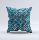 Worn Dark Blue Checkered Starry Pattern ink-Fuzed Decorative Throw Pillow