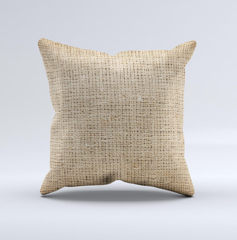 Woven Fabric Over Aged Wood ink-Fuzed Decorative Throw Pillow