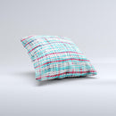 Woven Trendy Green & Coral Ink-Fuzed Decorative Throw Pillow