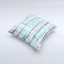 Woven Trendy Green & Coral Ink-Fuzed Decorative Throw Pillow