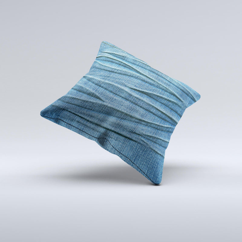 Wrinkled Jean texture Ink-Fuzed Decorative Throw Pillow