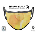 Yellow 53 Absorbed Watercolor Texture - Made in USA Mouth Cover Unisex Anti-Dust Cotton Blend Reusable & Washable Face Mask with Adjustable Sizing for Adult or Child