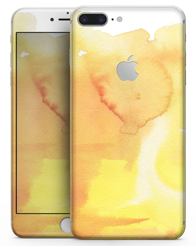 Yellow 53 Absorbed Watercolor Texture - Skin-kit for the iPhone 8 or 8 Plus
