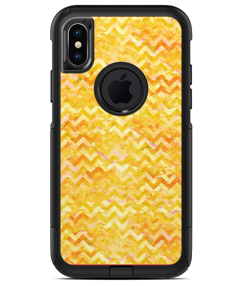 Yellow Basic Watercolor Chevron Pattern - iPhone X OtterBox Case & Skin Kits