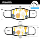 Yellow Cartoon Trees - Made in USA Mouth Cover Unisex Anti-Dust Cotton Blend Reusable & Washable Face Mask with Adjustable Sizing for Adult or Child