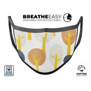 Yellow Cartoon Trees - Made in USA Mouth Cover Unisex Anti-Dust Cotton Blend Reusable & Washable Face Mask with Adjustable Sizing for Adult or Child