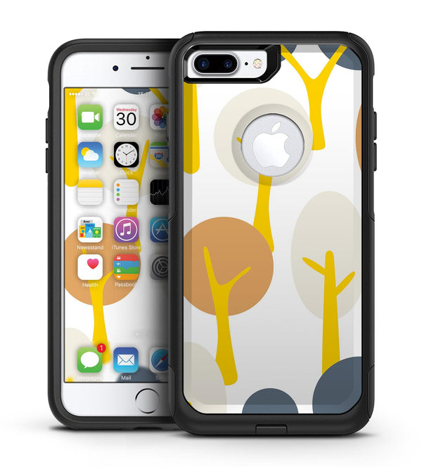 Yellow Cartoon Trees - iPhone 7 or 7 Plus Commuter Case Skin Kit