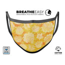 Yellow Floral Succulents - Made in USA Mouth Cover Unisex Anti-Dust Cotton Blend Reusable & Washable Face Mask with Adjustable Sizing for Adult or Child
