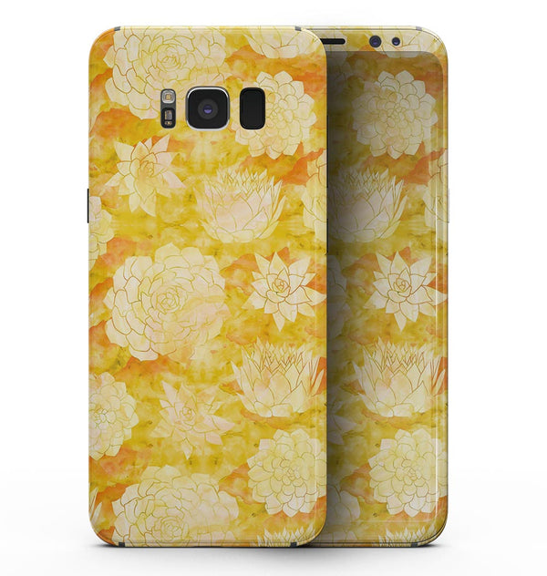 Yellow Floral Succulents - Samsung Galaxy S8 Full-Body Skin Kit