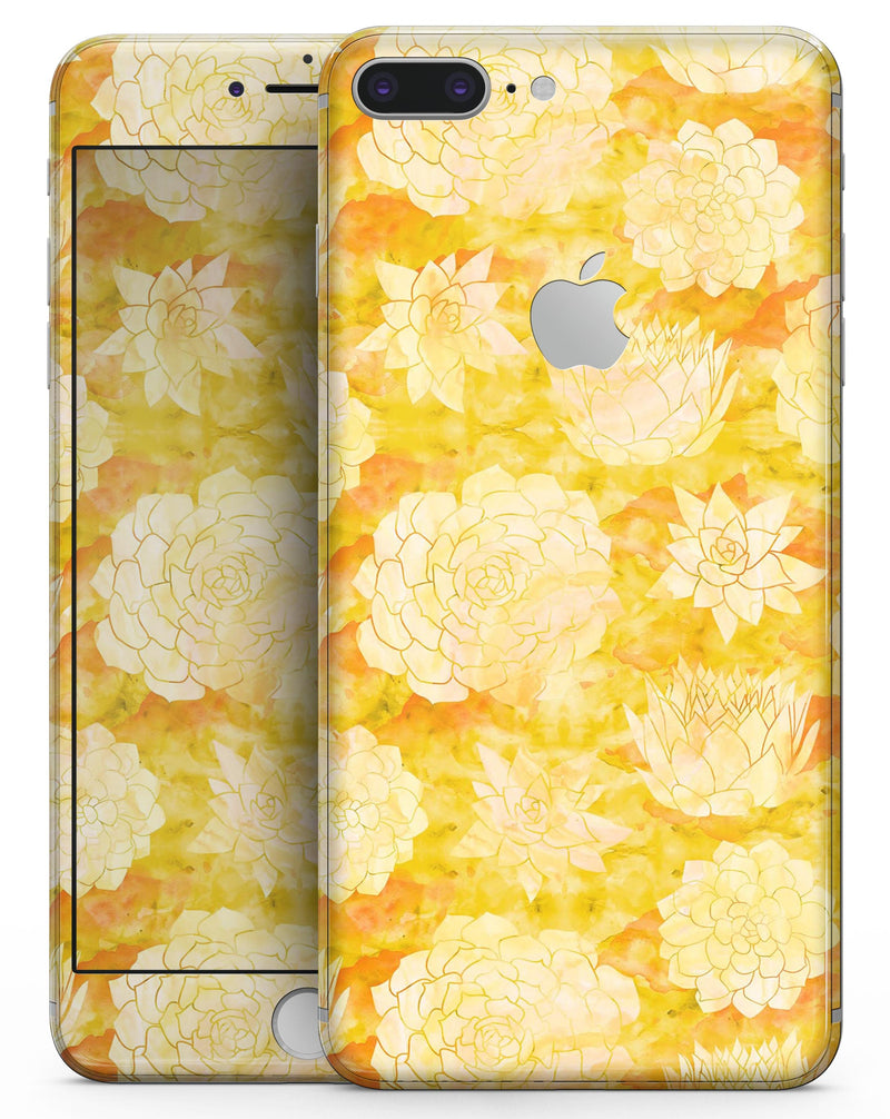Yellow Floral Succulents - Skin-kit for the iPhone 8 or 8 Plus