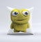 Yellow Fuzzy Wuzzy Creature ink-Fuzed Decorative Throw Pillow