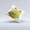 Yellow Fuzzy Wuzzy Creature ink-Fuzed Decorative Throw Pillow